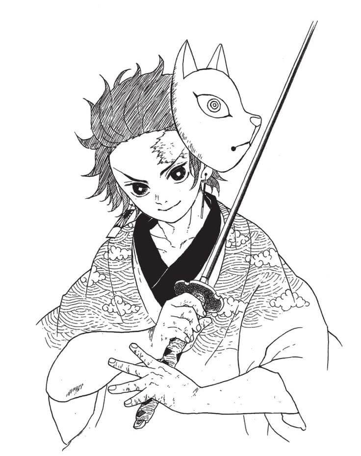 Desenho de Demon Slayer para imprimir