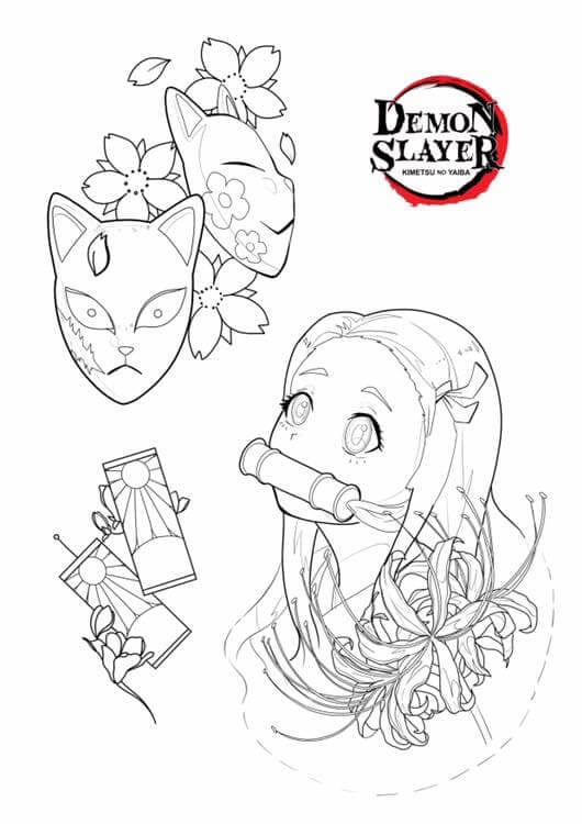 Desenho de Demon Slayer para imprimir
