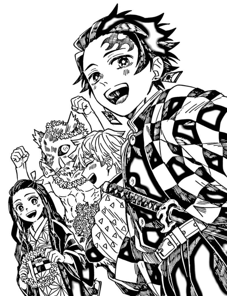 Desenho de Demon Slayer para imprimir