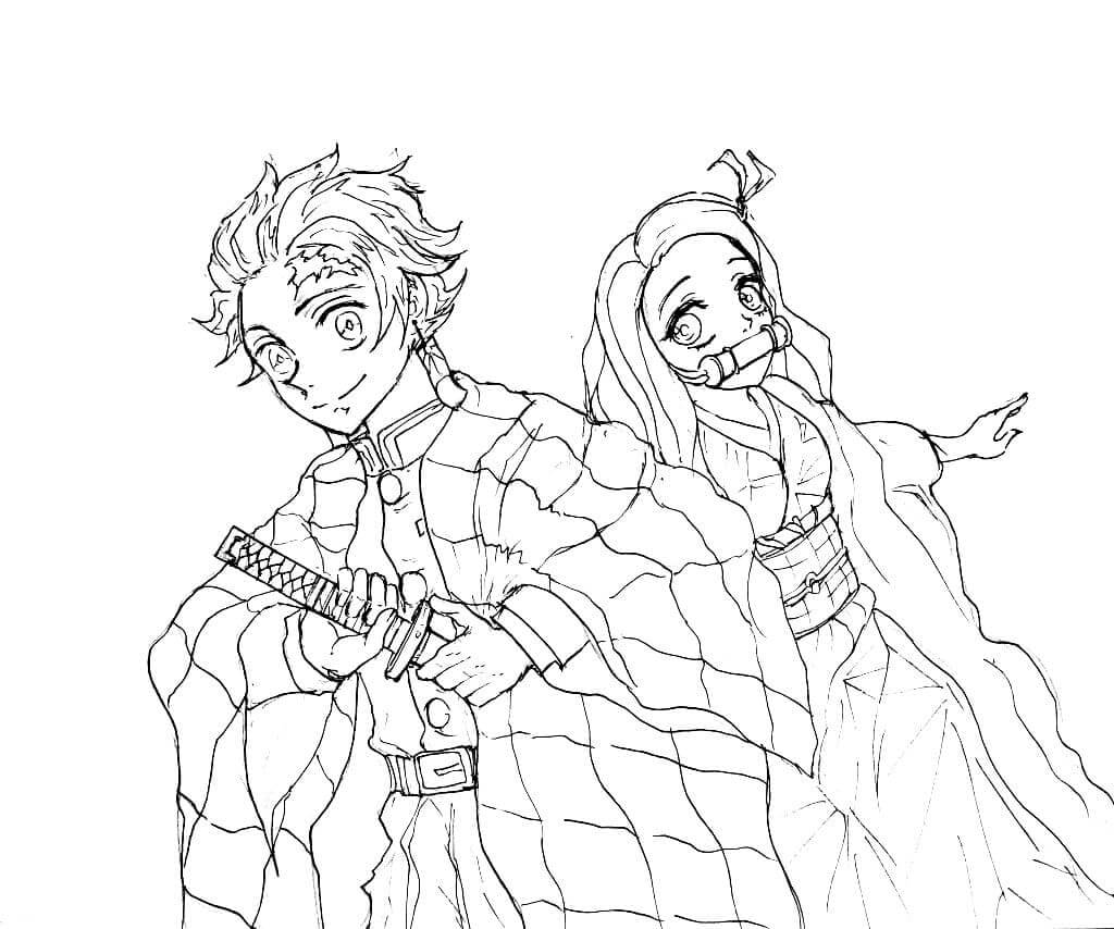 Desenho de Demon Slayer para imprimir