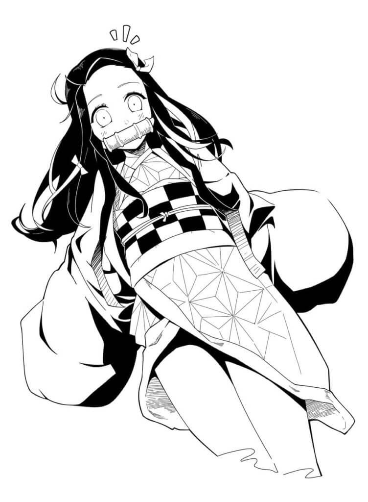 Desenho de Demon Slayer para imprimir