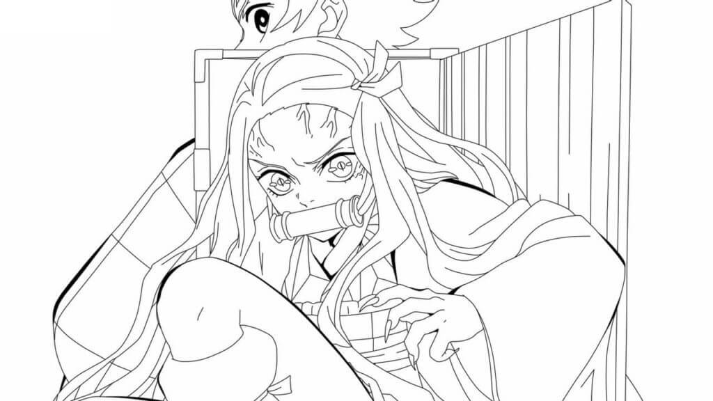 Desenho de Demon Slayer para imprimir