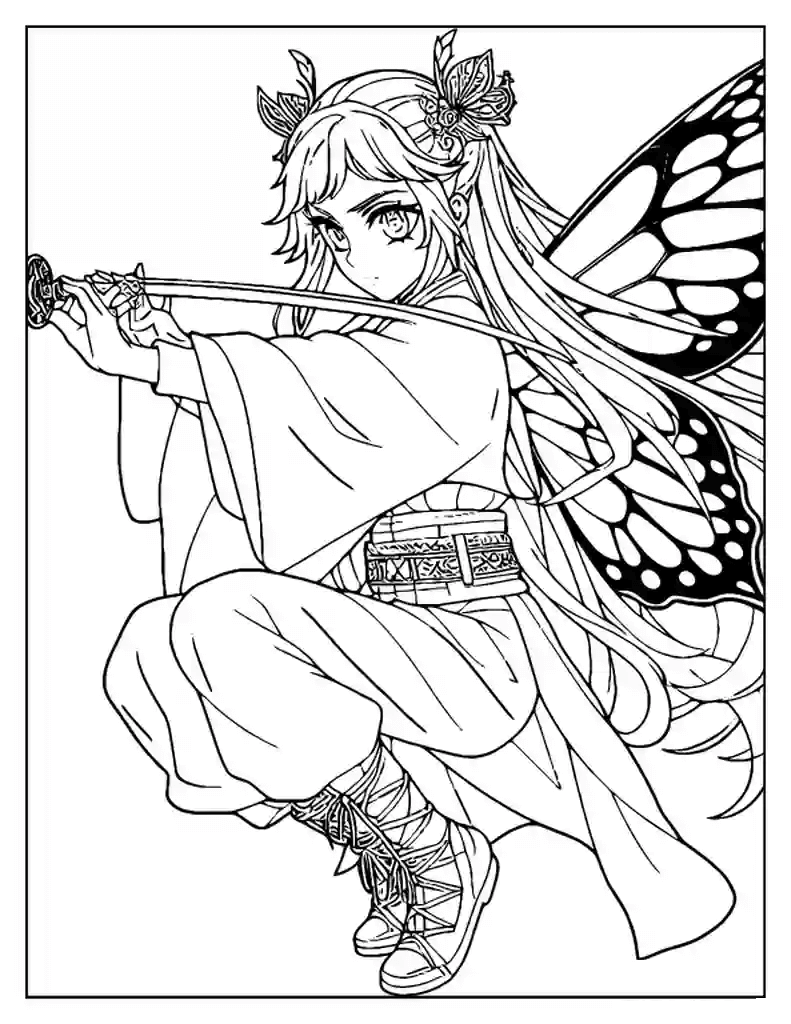 Desenho de Demon Slayer para imprimir