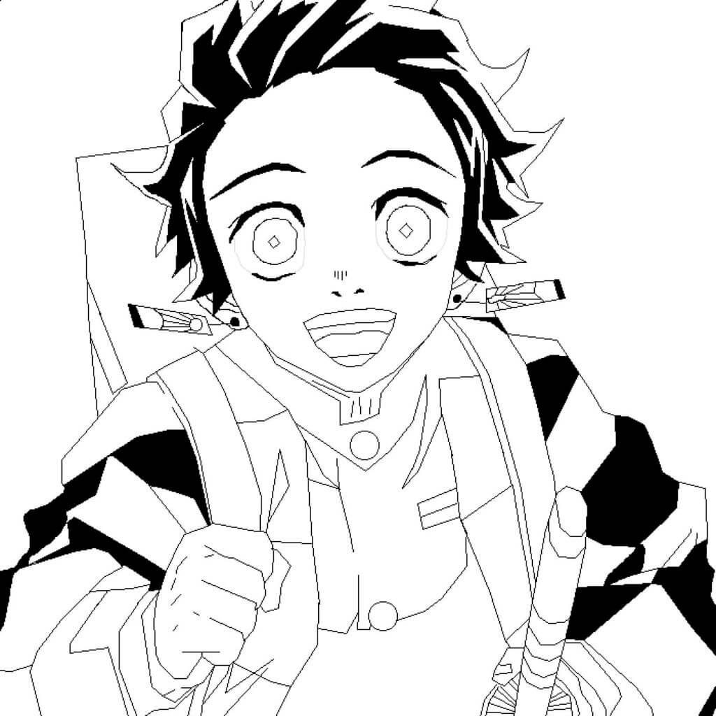 Desenho de Demon Slayer para imprimir