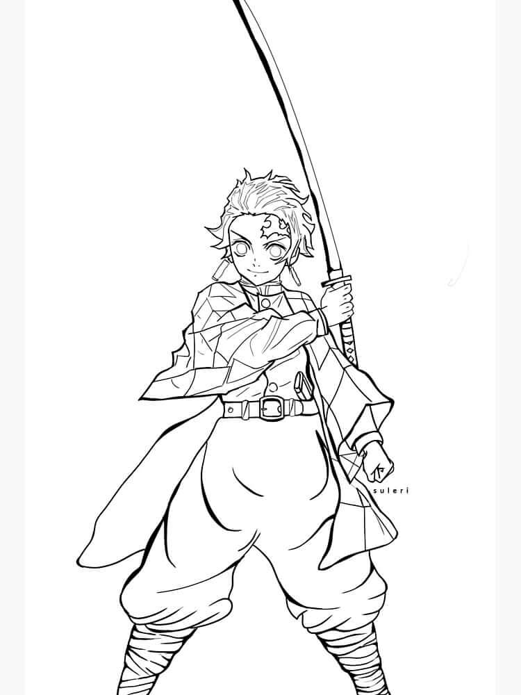 Desenho de Demon Slayer para imprimir