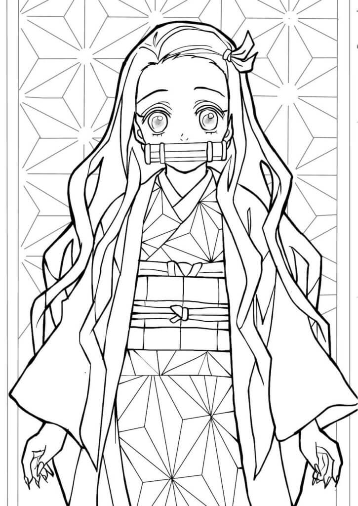 Desenho de Demon Slayer para imprimir