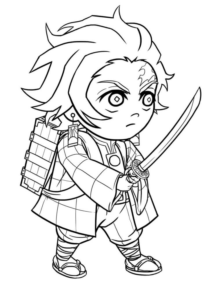 Desenho de Demon Slayer para imprimir