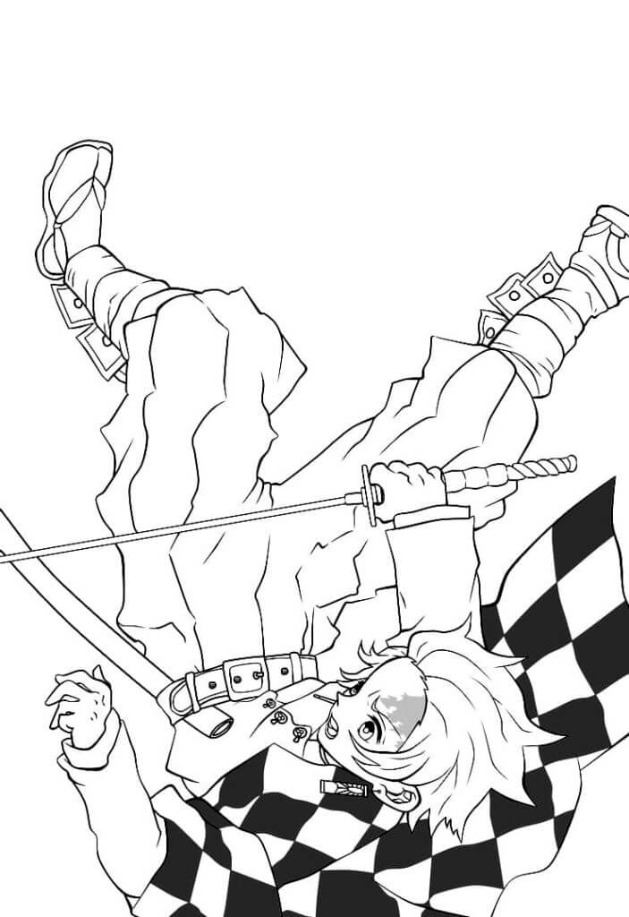 Desenho de Demon Slayer para imprimir