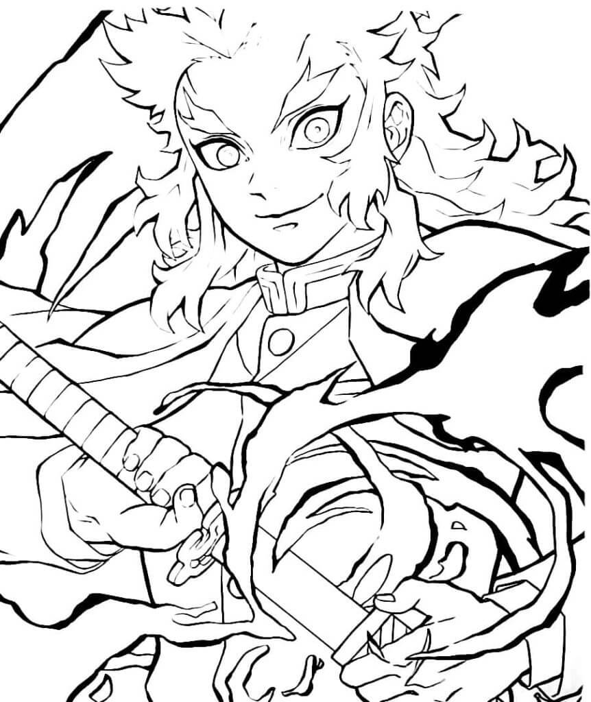 Desenho de Demon Slayer para imprimir