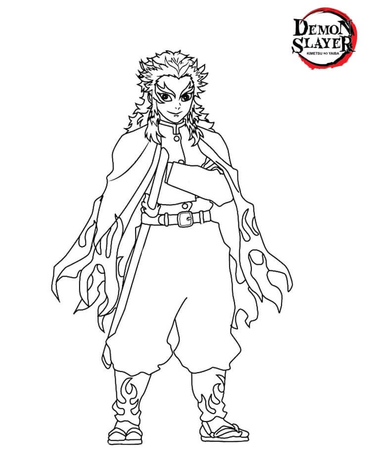 Desenho de Demon Slayer para imprimir