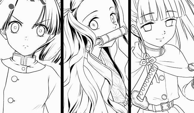 Desenho de Demon Slayer para imprimir