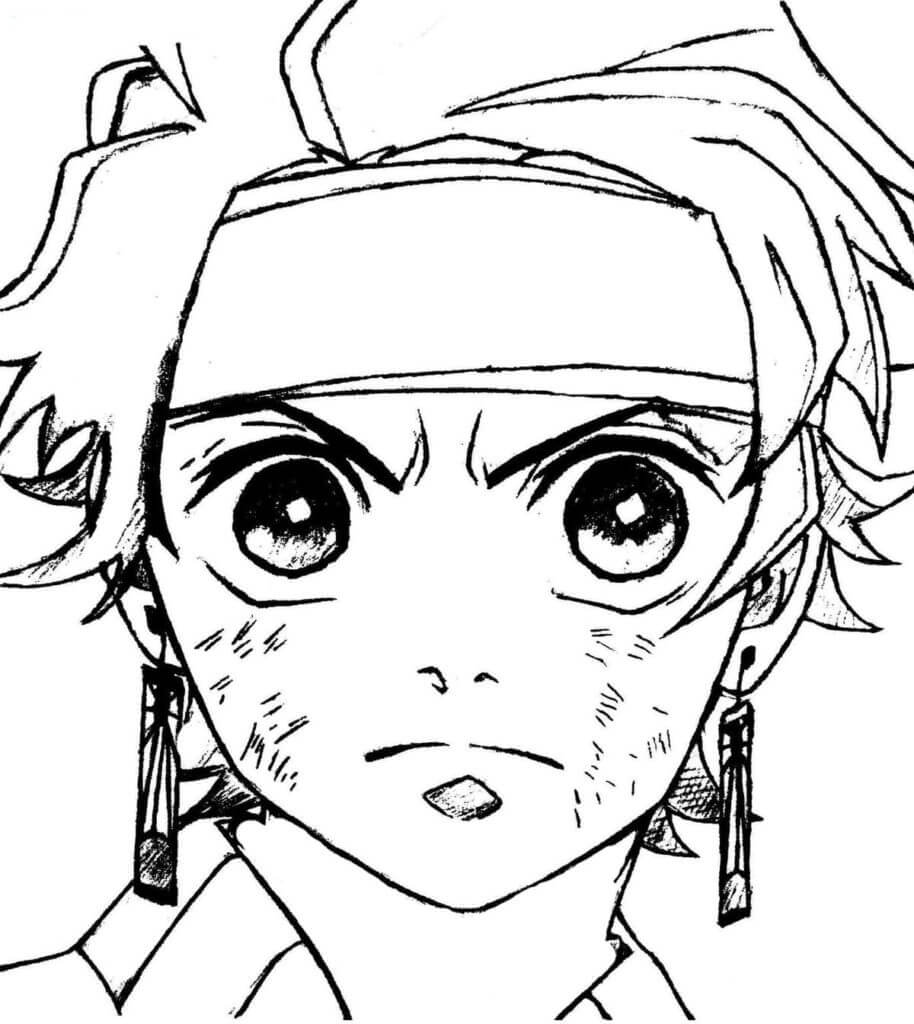 Desenho de Demon Slayer para imprimir