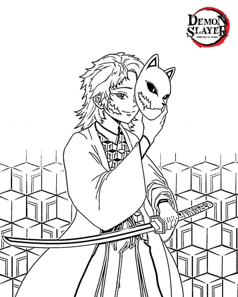 Desenho de Demon Slayer para imprimir