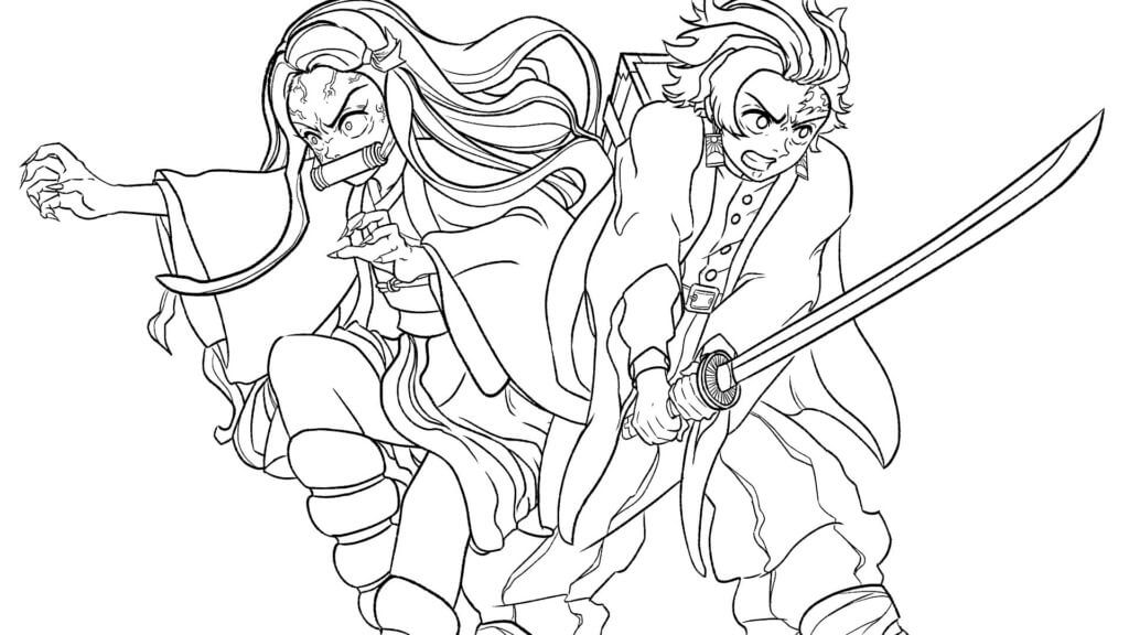 Desenho de Demon Slayer para imprimir