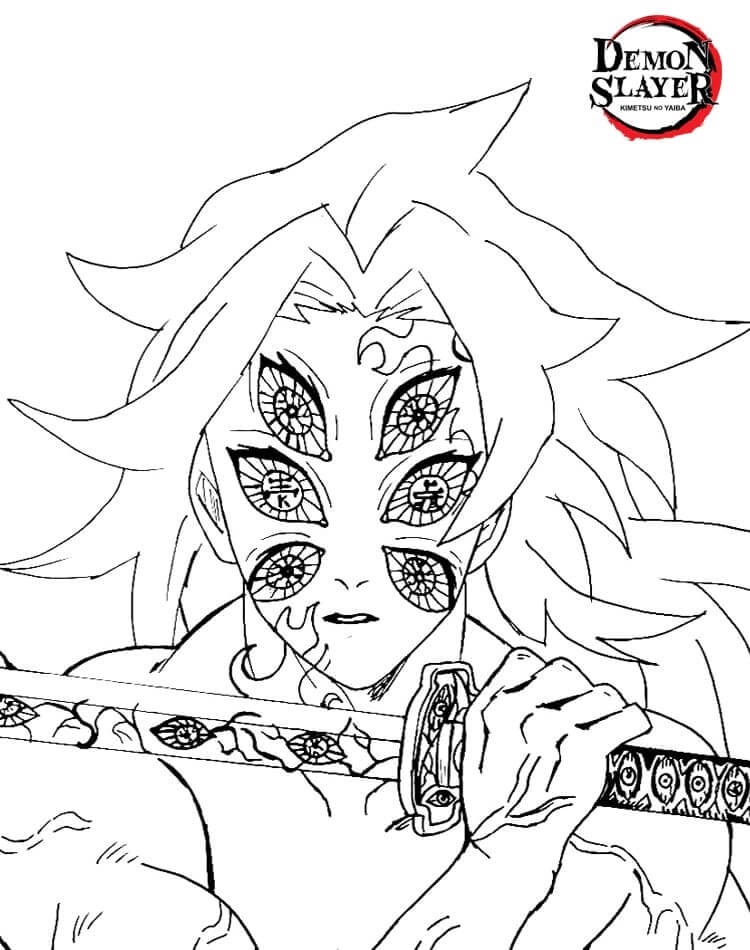 Desenho de Demon Slayer para imprimir