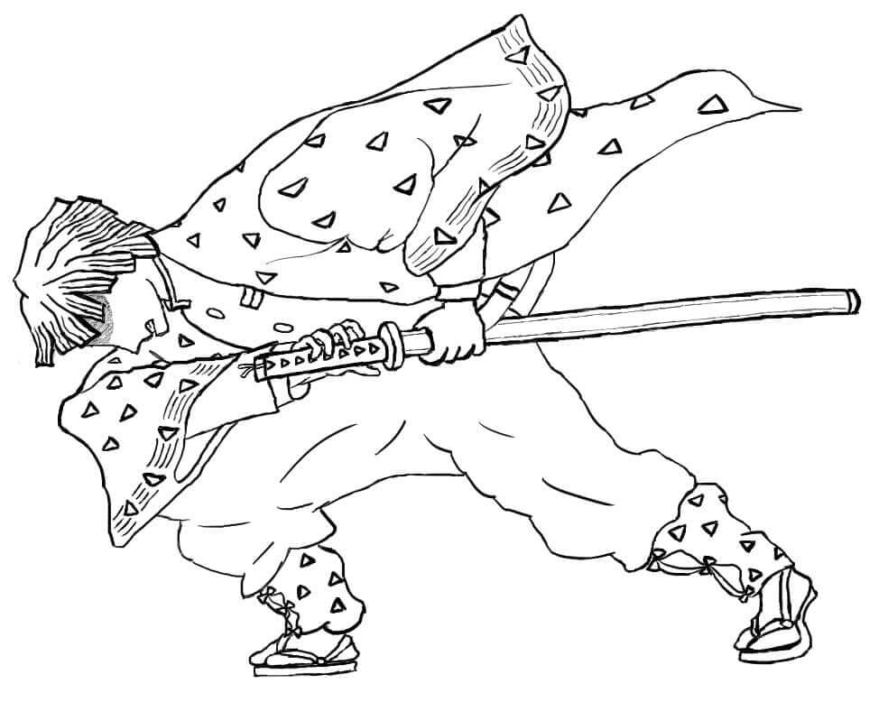 Desenho de Demon Slayer para imprimir