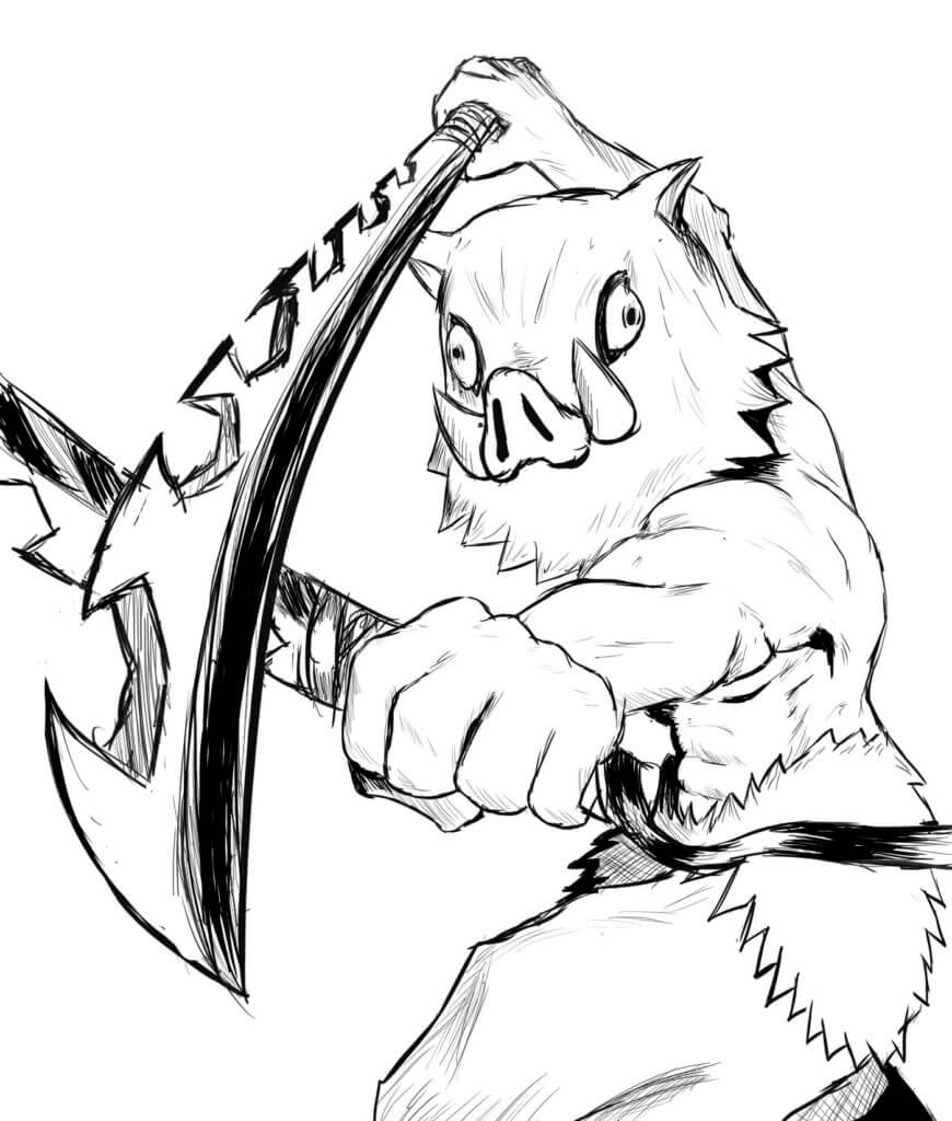 Desenho de Demon Slayer para imprimir