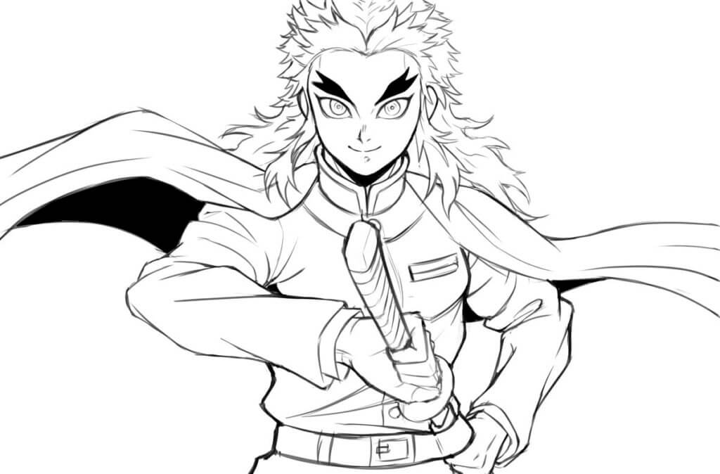 Desenho de Demon Slayer para imprimir