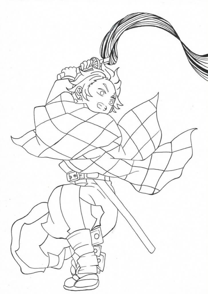 Desenho de Demon Slayer para imprimir