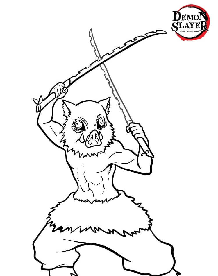 Desenho de Demon Slayer para imprimir