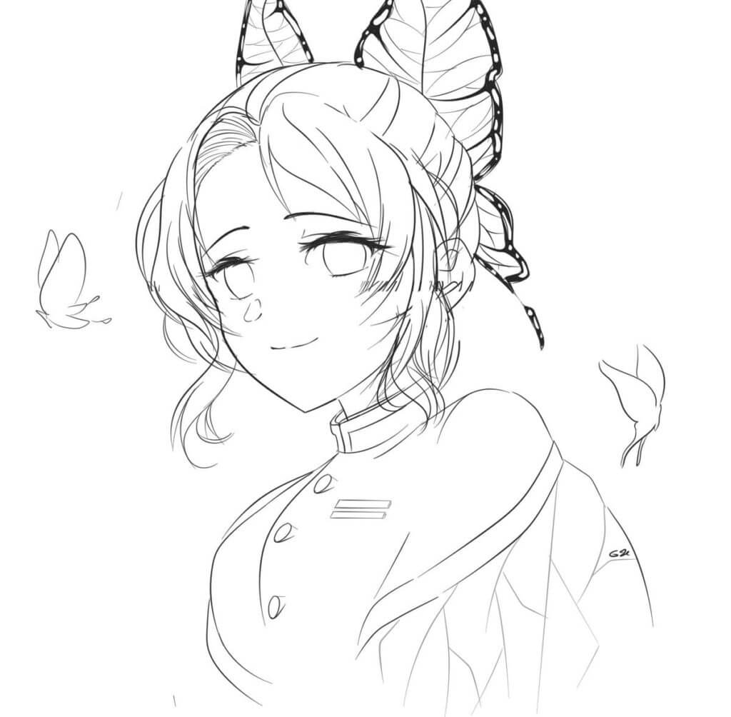 Desenho de Demon Slayer para imprimir