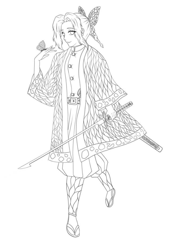 Desenho de Demon Slayer para imprimir