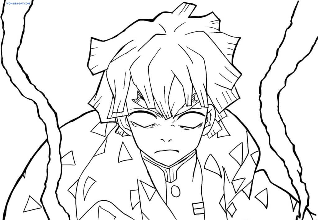 Desenho de Demon Slayer para imprimir