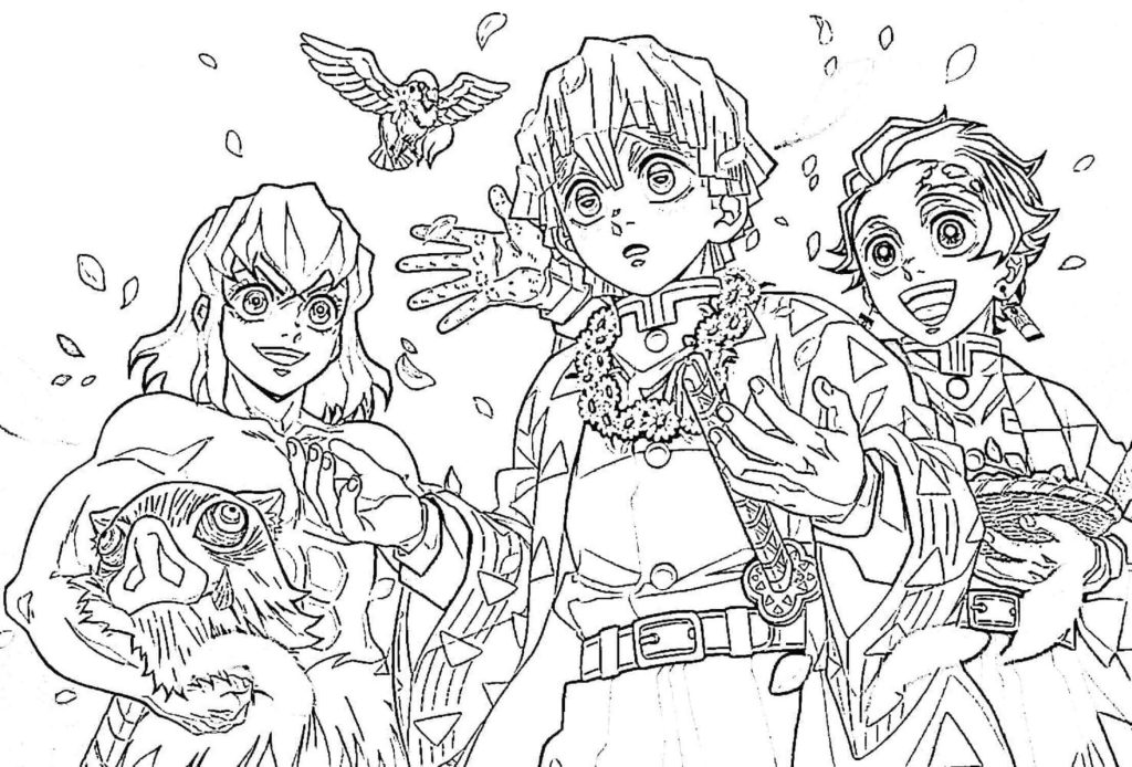 Desenho de Demon Slayer para imprimir
