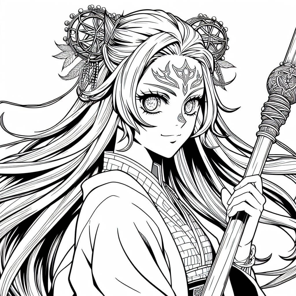 Desenho de Demon Slayer para imprimir