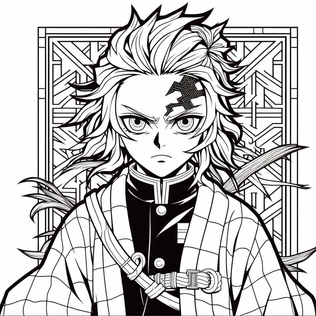Desenho de Demon Slayer para imprimir