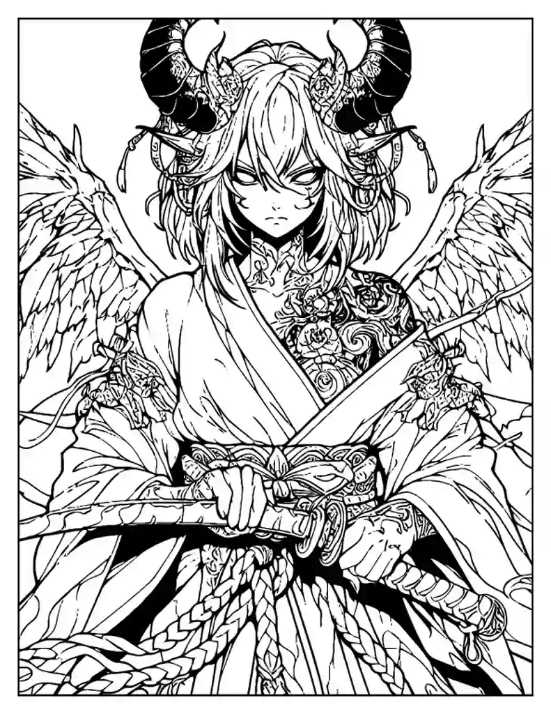 Desenho de Demon Slayer para imprimir
