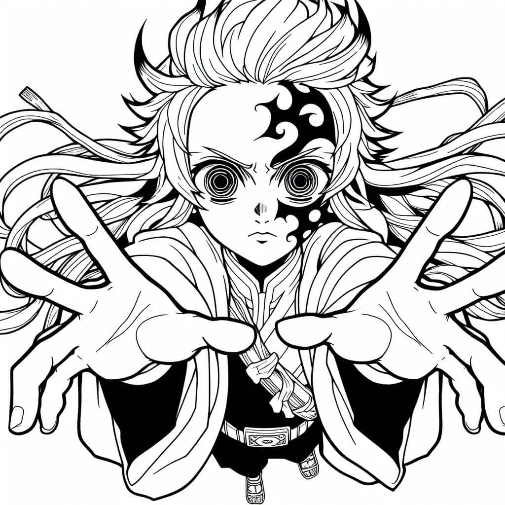 Desenho de Demon Slayer para imprimir