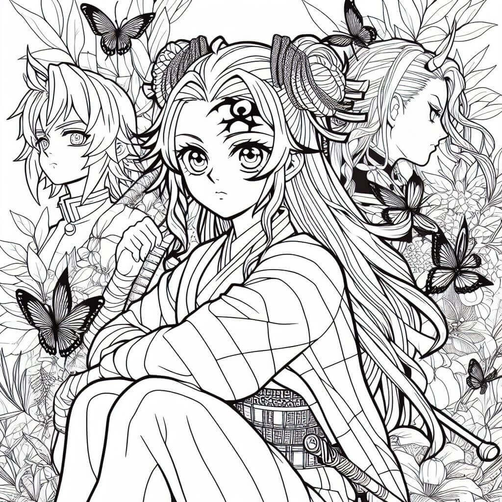 Desenho de Demon Slayer para imprimir