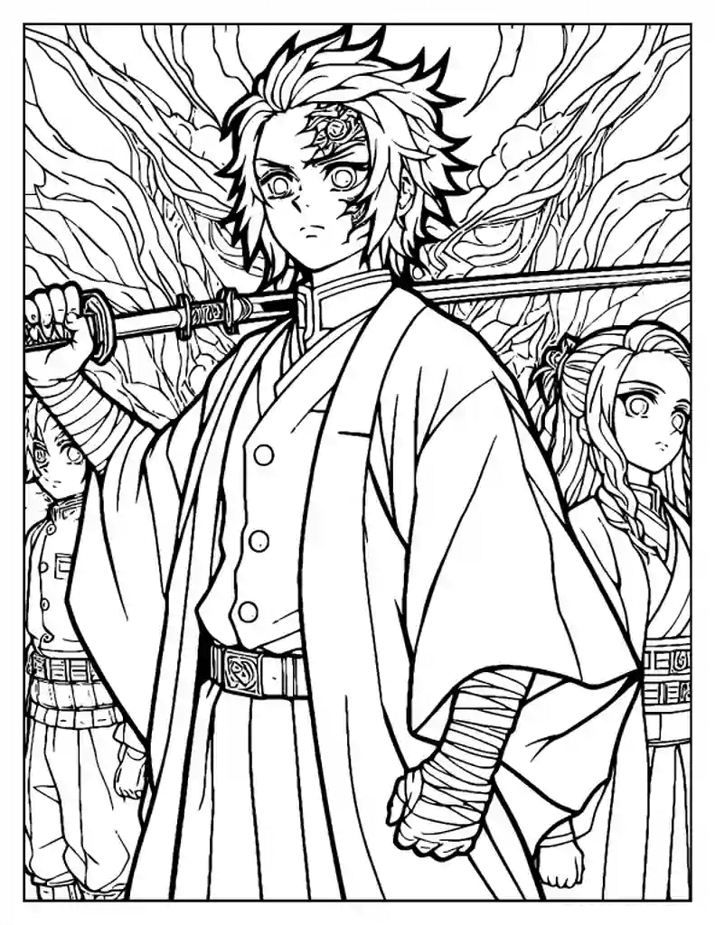 Desenho de Demon Slayer para imprimir