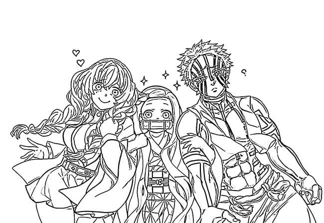 Desenho de Demon Slayer para imprimir