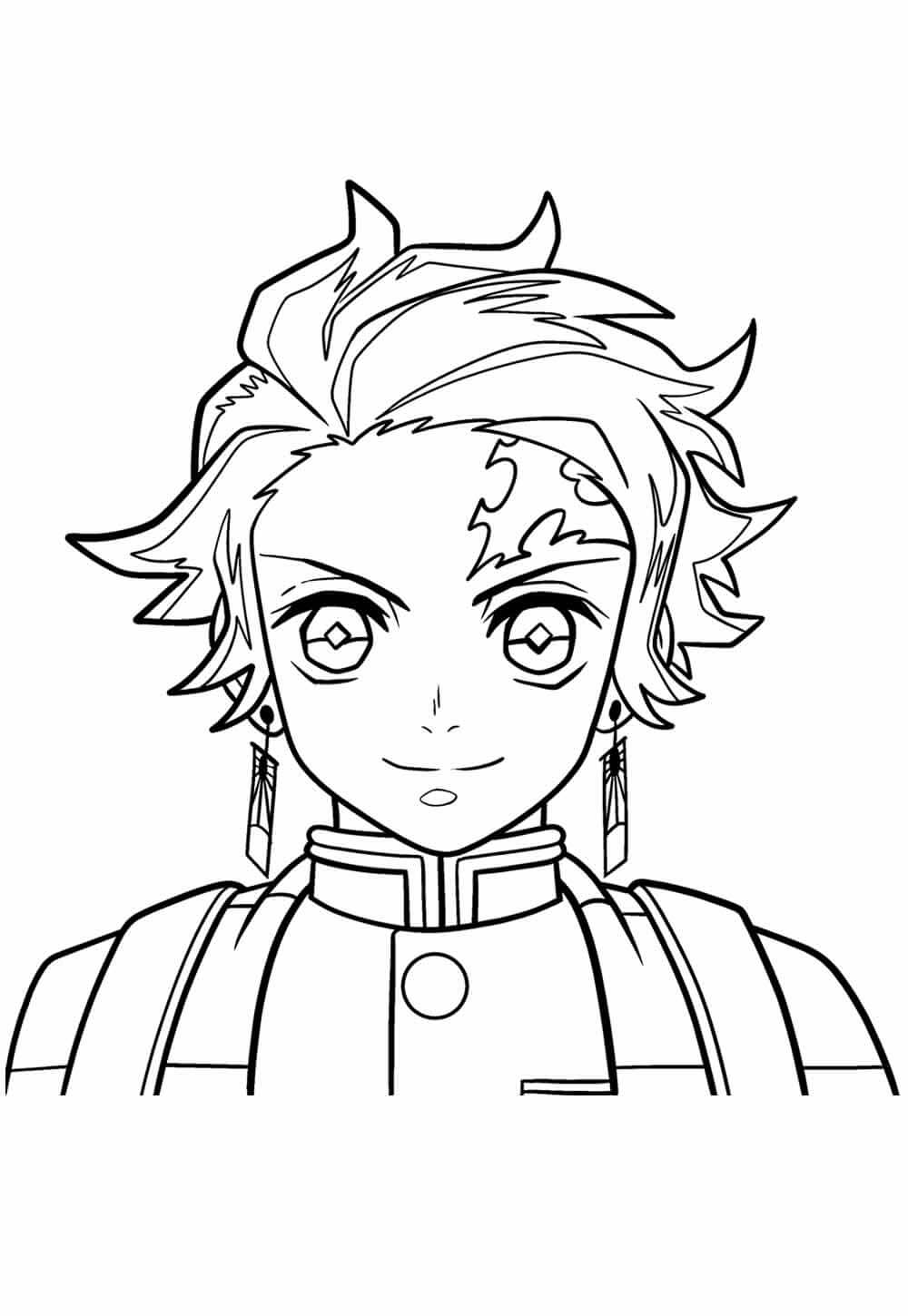 Desenho de Demon Slayer para imprimir
