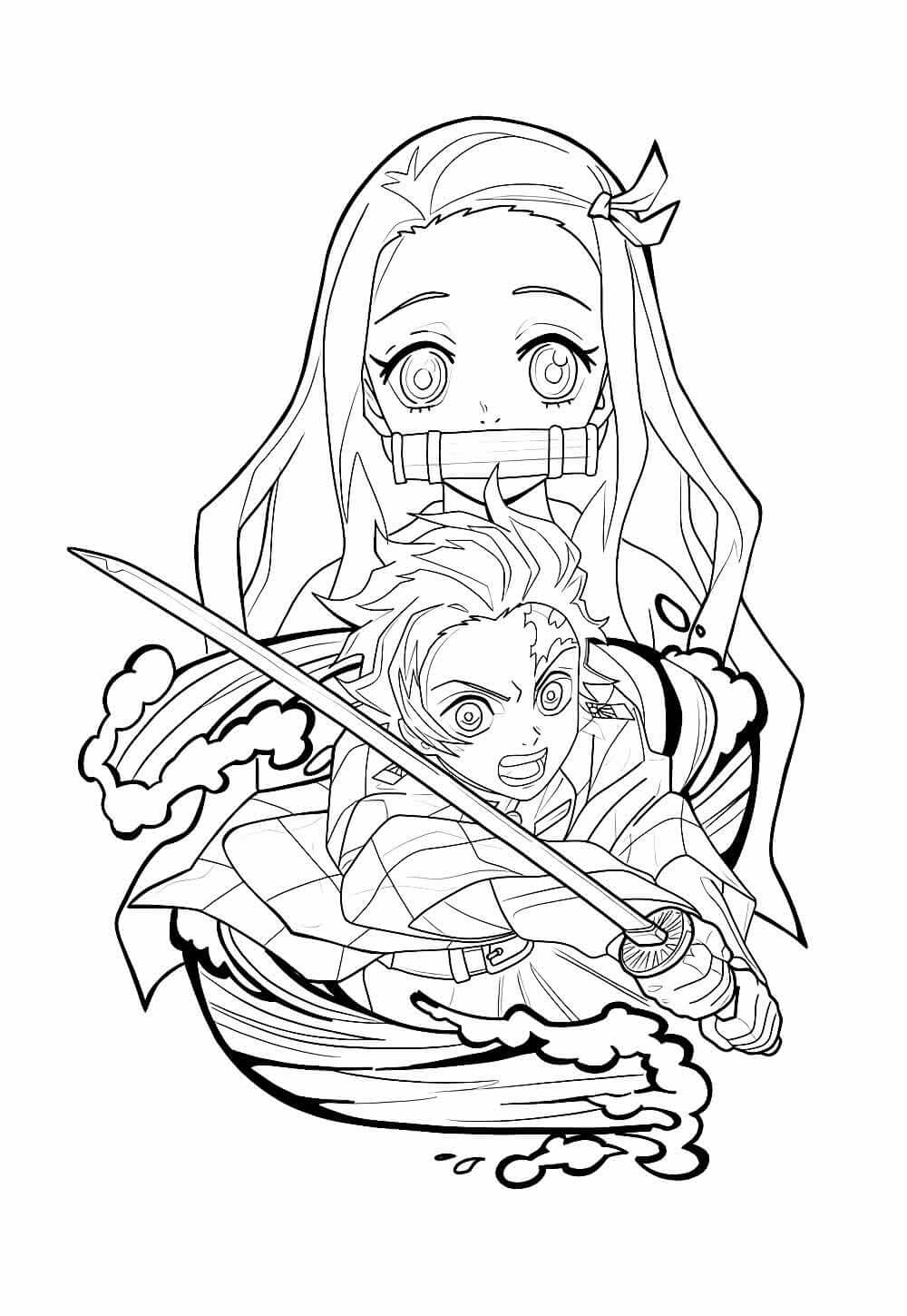 Desenho de Demon Slayer para imprimir