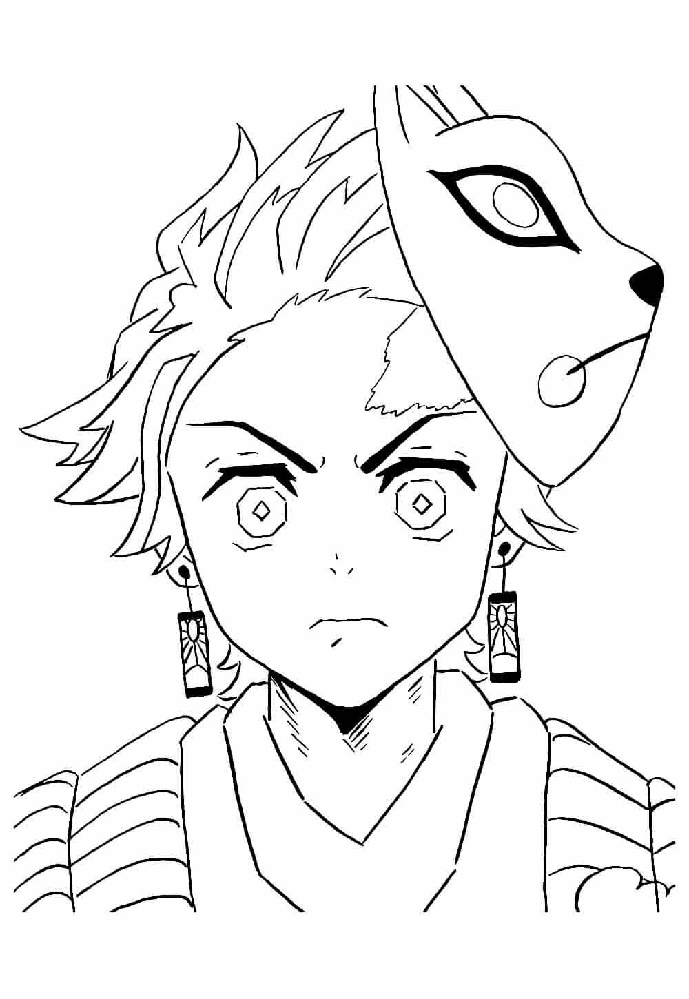 Desenho de Demon Slayer para imprimir