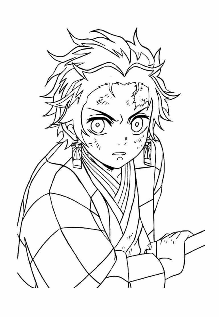 Desenho de Demon Slayer para imprimir