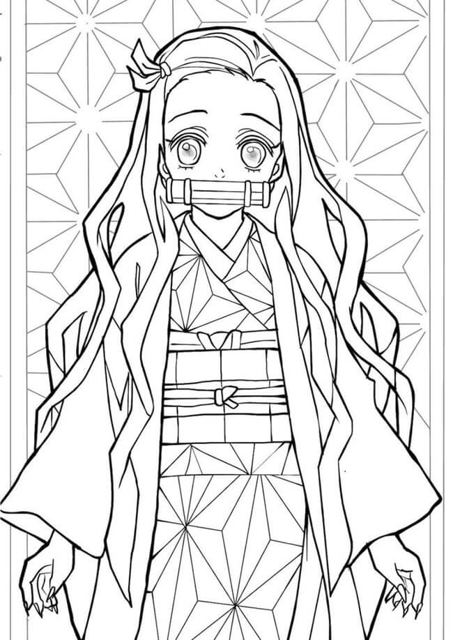Desenho de Demon Slayer para imprimir