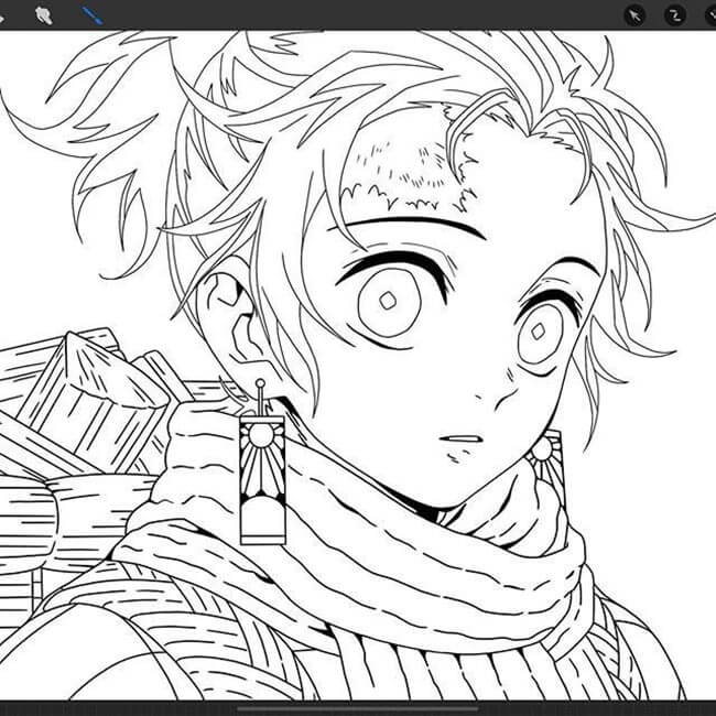 Desenho de Demon Slayer para imprimir