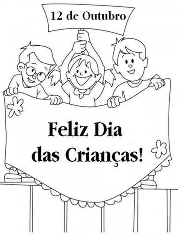 Desenho de Dia das Crianças para imprimir