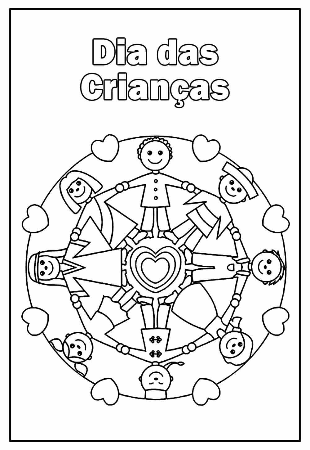 Desenho de Dia das Crianças para imprimir