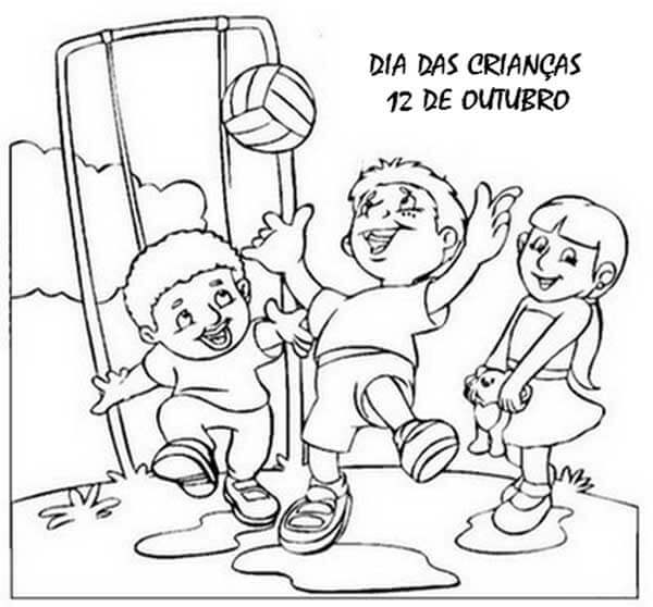 Desenho de Dia das Crianças para imprimir