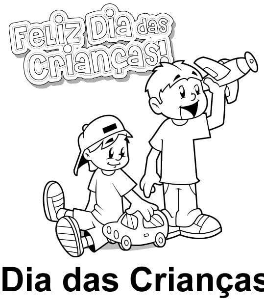 Desenho de Dia das Crianças para imprimir