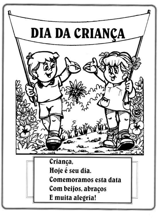 Desenho de Dia das Crianças para imprimir