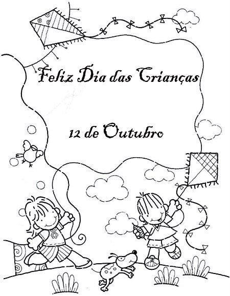Desenho de Dia das Crianças para imprimir