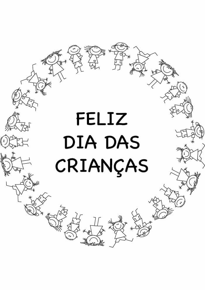 Desenho de Dia das Crianças para imprimir