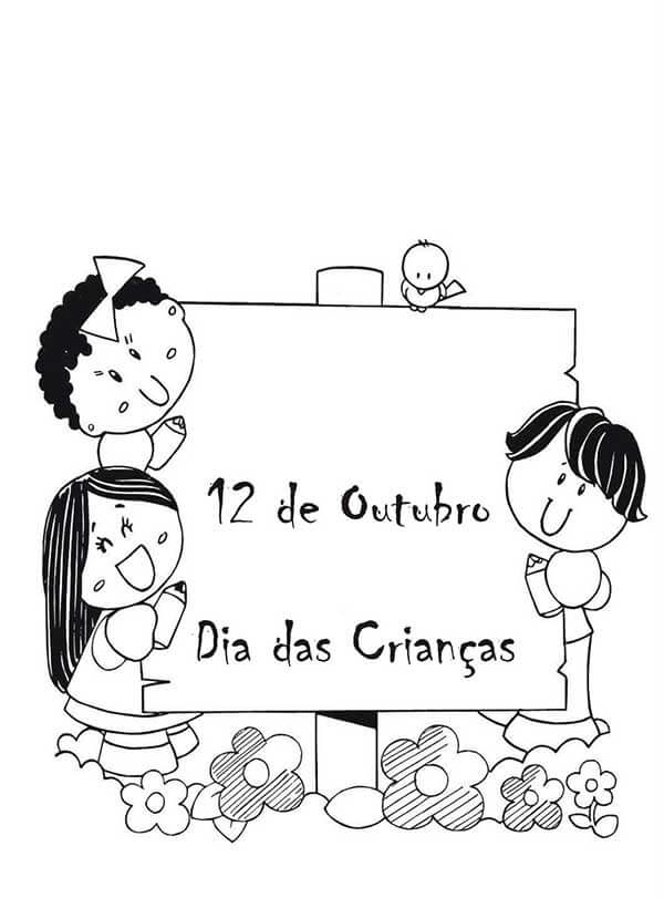 Desenho de Dia das Crianças para imprimir