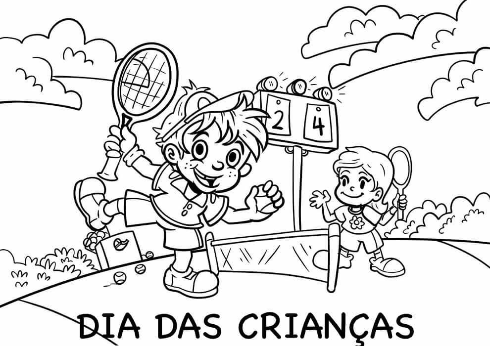 Desenho de Dia das Crianças para imprimir